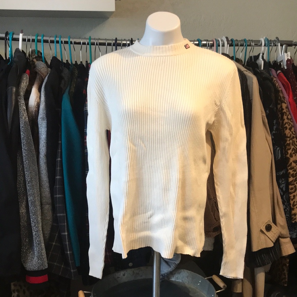 Vintage 90s Polo Jeans Co. Ralph Lauren Cream Ribbed Knit Sweater